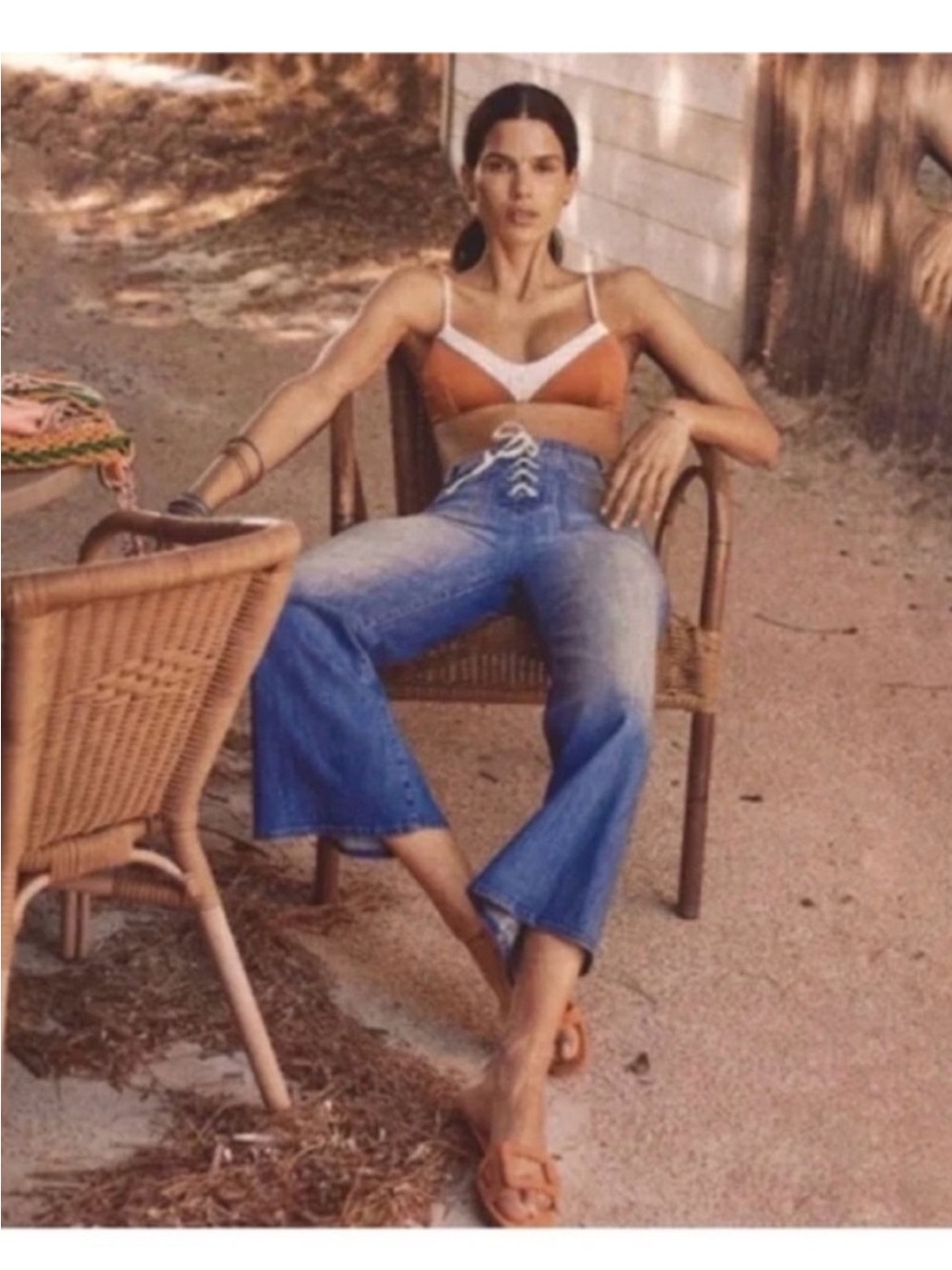 MOTHER Lace Up Roller Crop Jeans - Picture 8 of 8